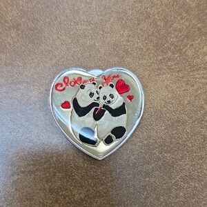 Heart-Shaped Panda - Silver & Red 1 Troy Ounce
